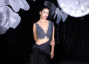 The glided black aroma indo western saree set