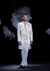 Moonlit ivory  longline blazer set