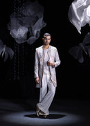 Silver nocturne long blazer set