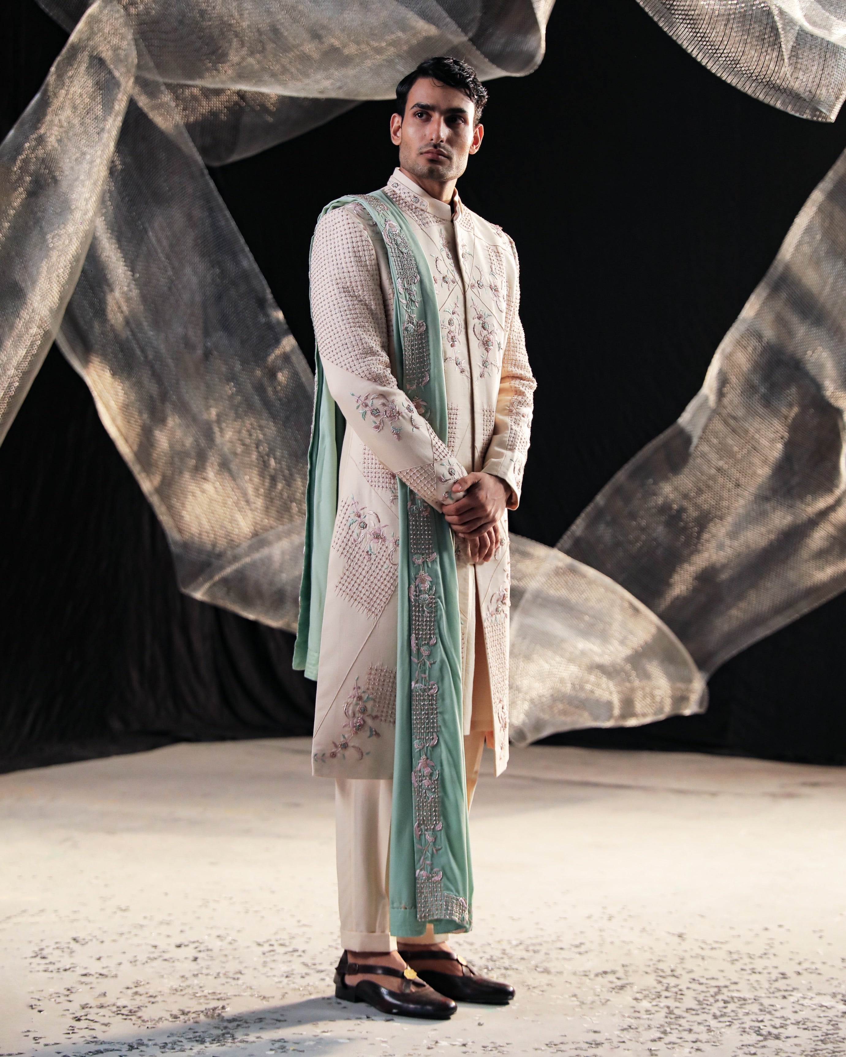 Beige sherwani || Gravity ||