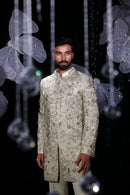 Gilded cut work sage mint indowestern