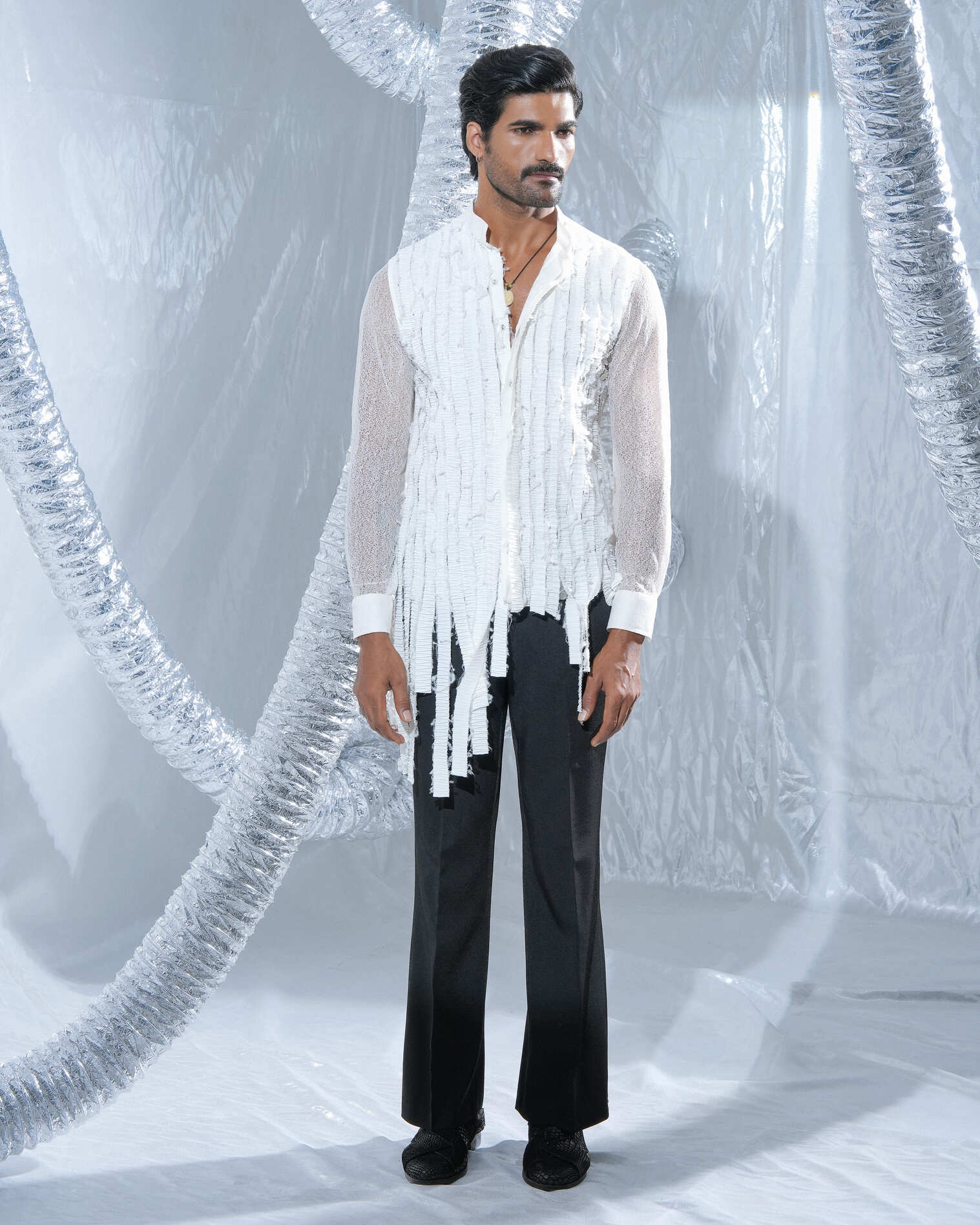 Ethno Wave White Shirt