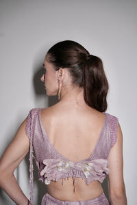 Midnight golden draped saree set (Copy)