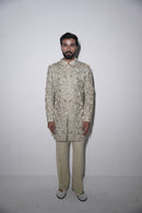 Gilded cut work sage mint indowestern
