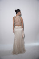 Sculpted golden indo  western set