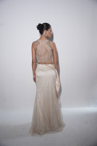 Sculpted golden indo  western set