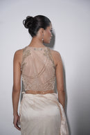 Sculpted golden indo  western set