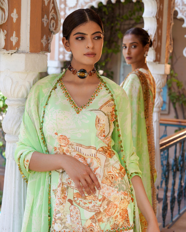 PARAKEET KURTI WITH GARARA