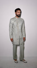 The gilded shine Grey Strip  Coat set