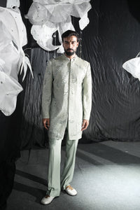 The gilded shine Grey Strip  Coat set
