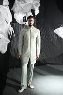 The gilded shine Grey Strip  Coat set