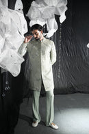 The gilded shine Grey Strip  Coat set