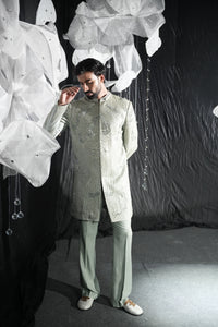 The gilded shine Grey Strip  Coat set