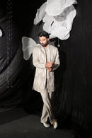 Moonlit Greyis 7d panelled longline ind-western set