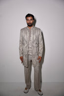 Moonlit Greyis 7d panelled longline ind-western set
