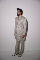 Moonlit Greyis 7d panelled longline ind-western set