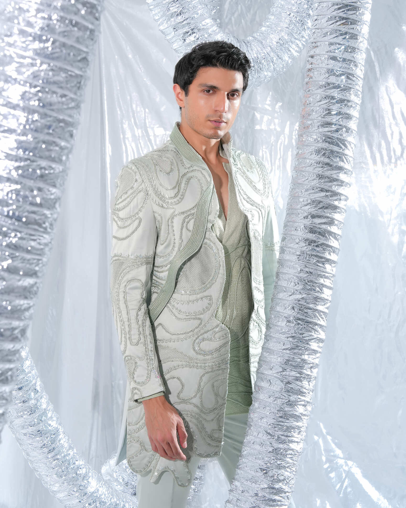 Neo Minty Elegance indo western with pants