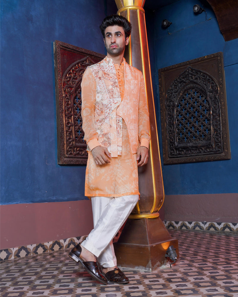 STRAP WAISTCOAT KURTA