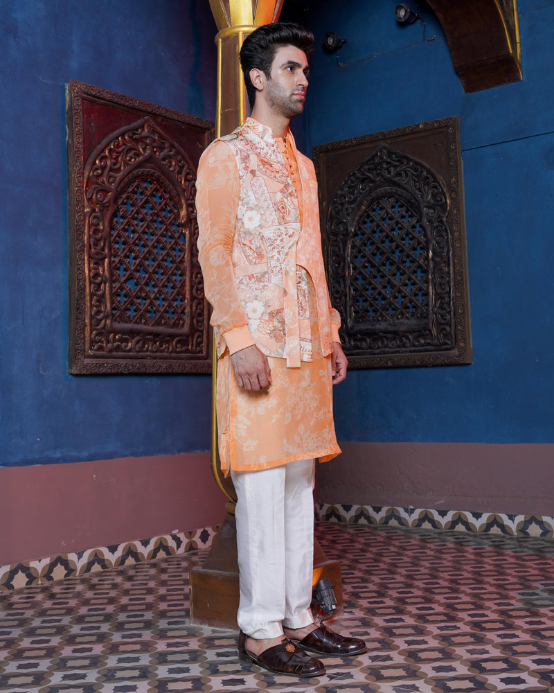 STRAP WAISTCOAT KURTA