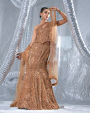 Alaya Mauka Rust  Corset With fish cut gown