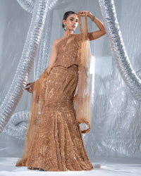 Alaya Mauka Rust  Corset With fish cut gown