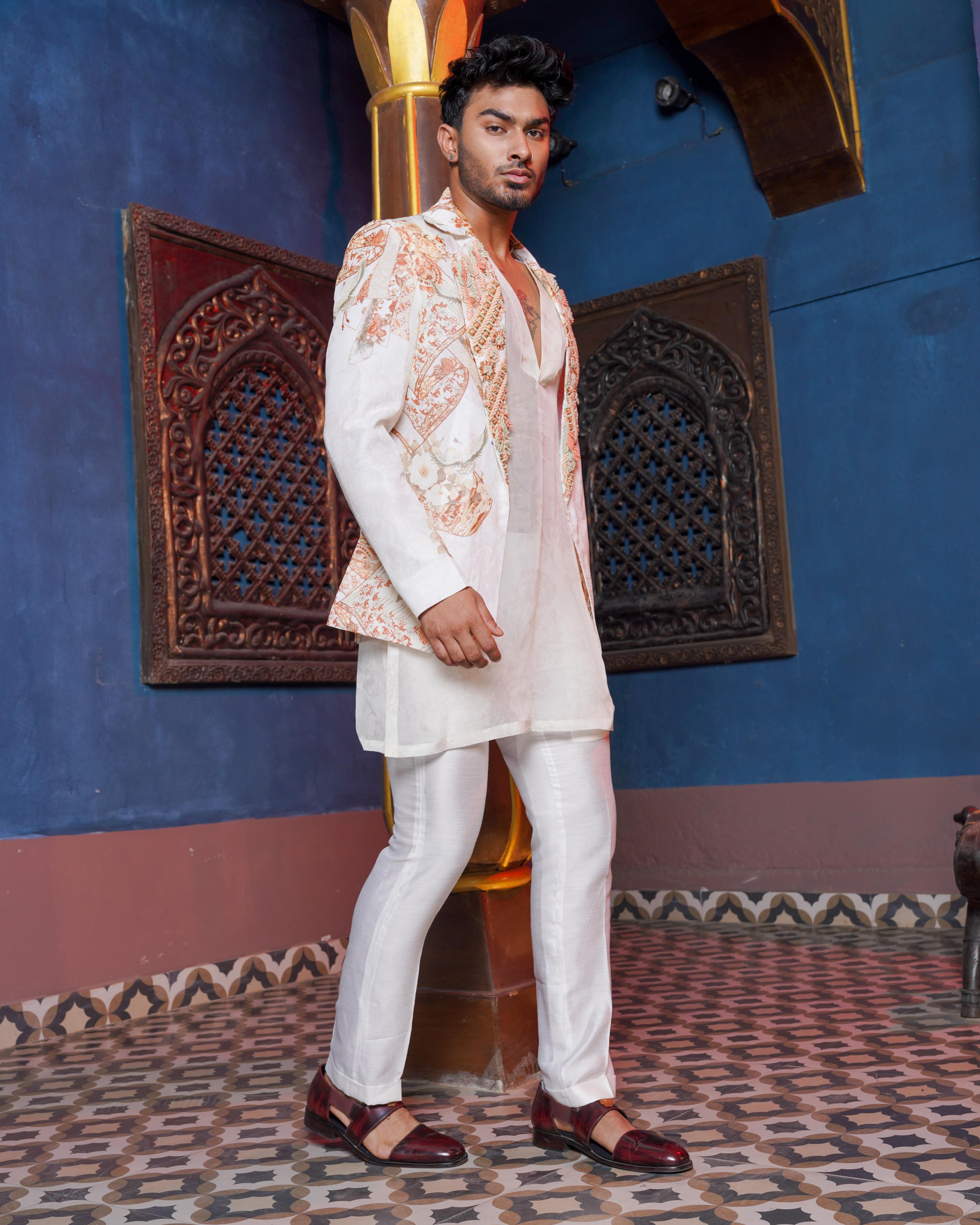 OVERLAY BLAZER KURTA