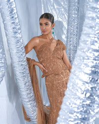 Alaya Mauka Rust  Corset With fish cut gown