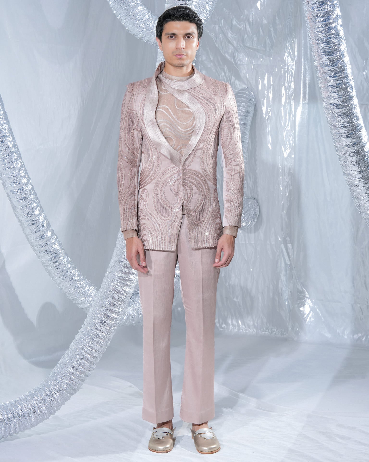 Luxe Rose Gold Neo  wave with Pants