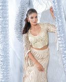 Champagne Cream Neo Lehenga with blouse