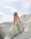 MINT BLOOM DRAPE SAREE (SIGNATURES)