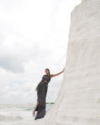 BLACK ETHNOWAVE GOWN