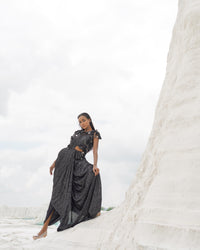BLACK ETHNOWAVE GOWN