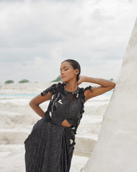 BLACK ETHNOWAVE GOWN