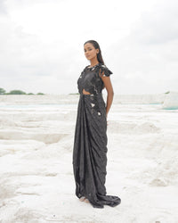 BLACK ETHNOWAVE GOWN