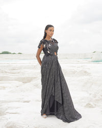 BLACK ETHNOWAVE GOWN