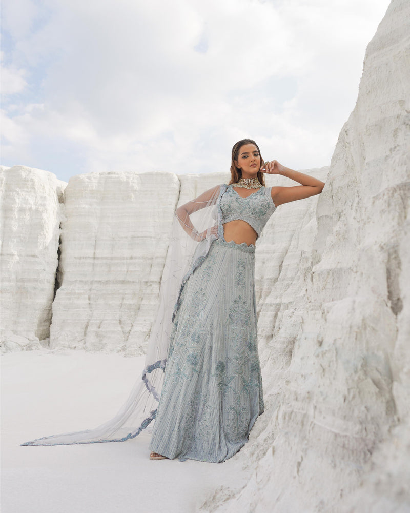 Twilight Steel lehenga ethnowave