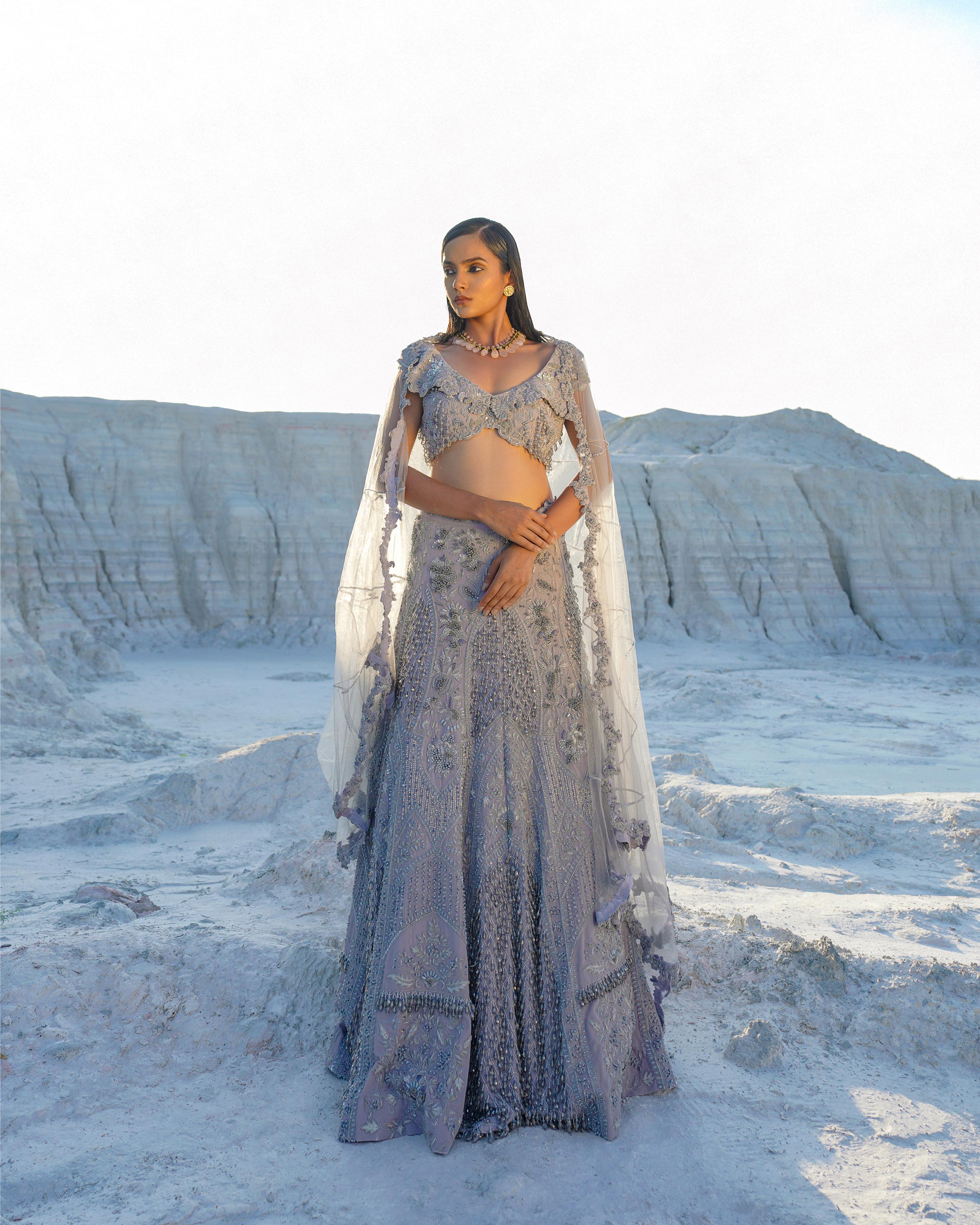 (Slate whisper lehenga ethnowave