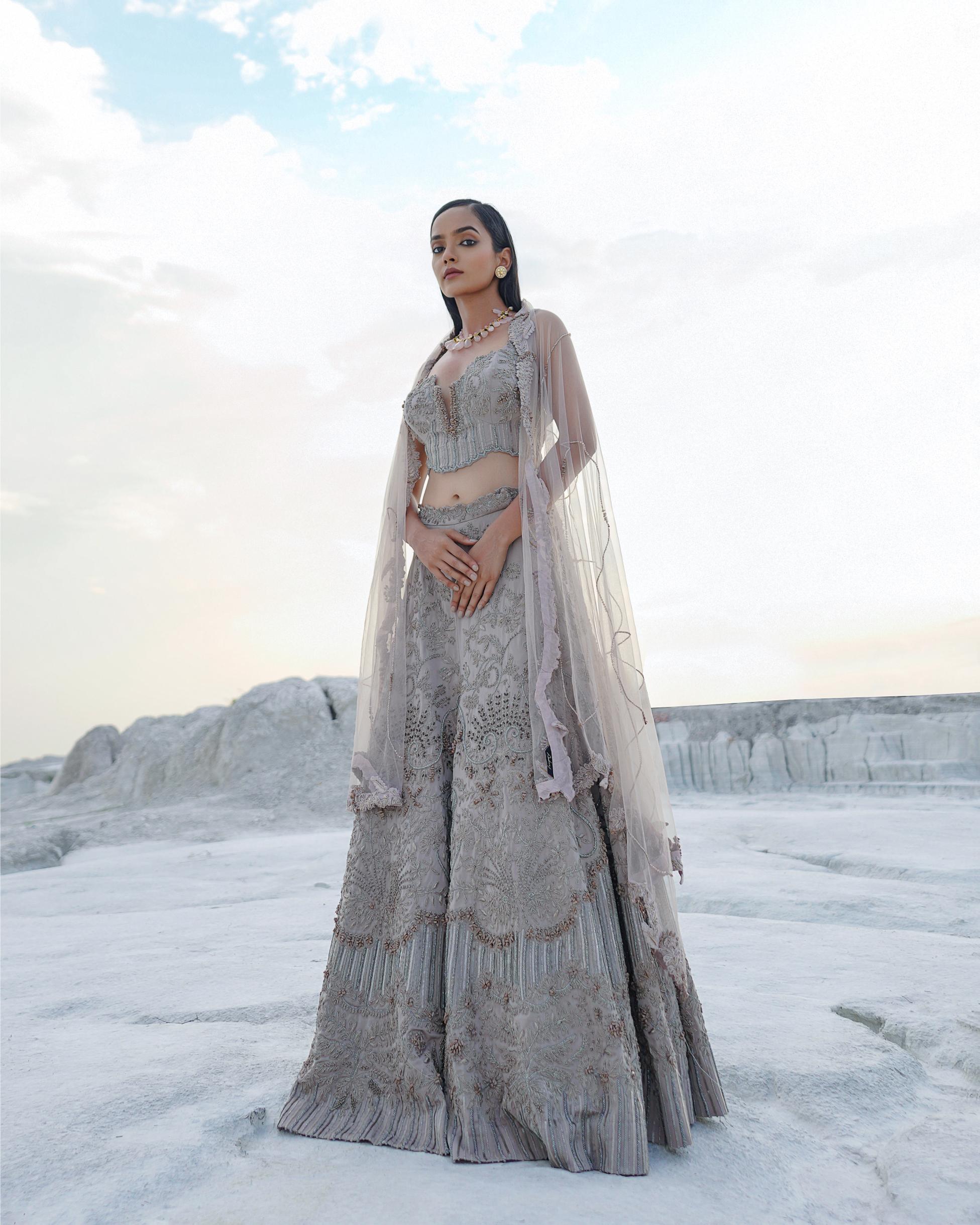 Slate stone lehenga ethnowave