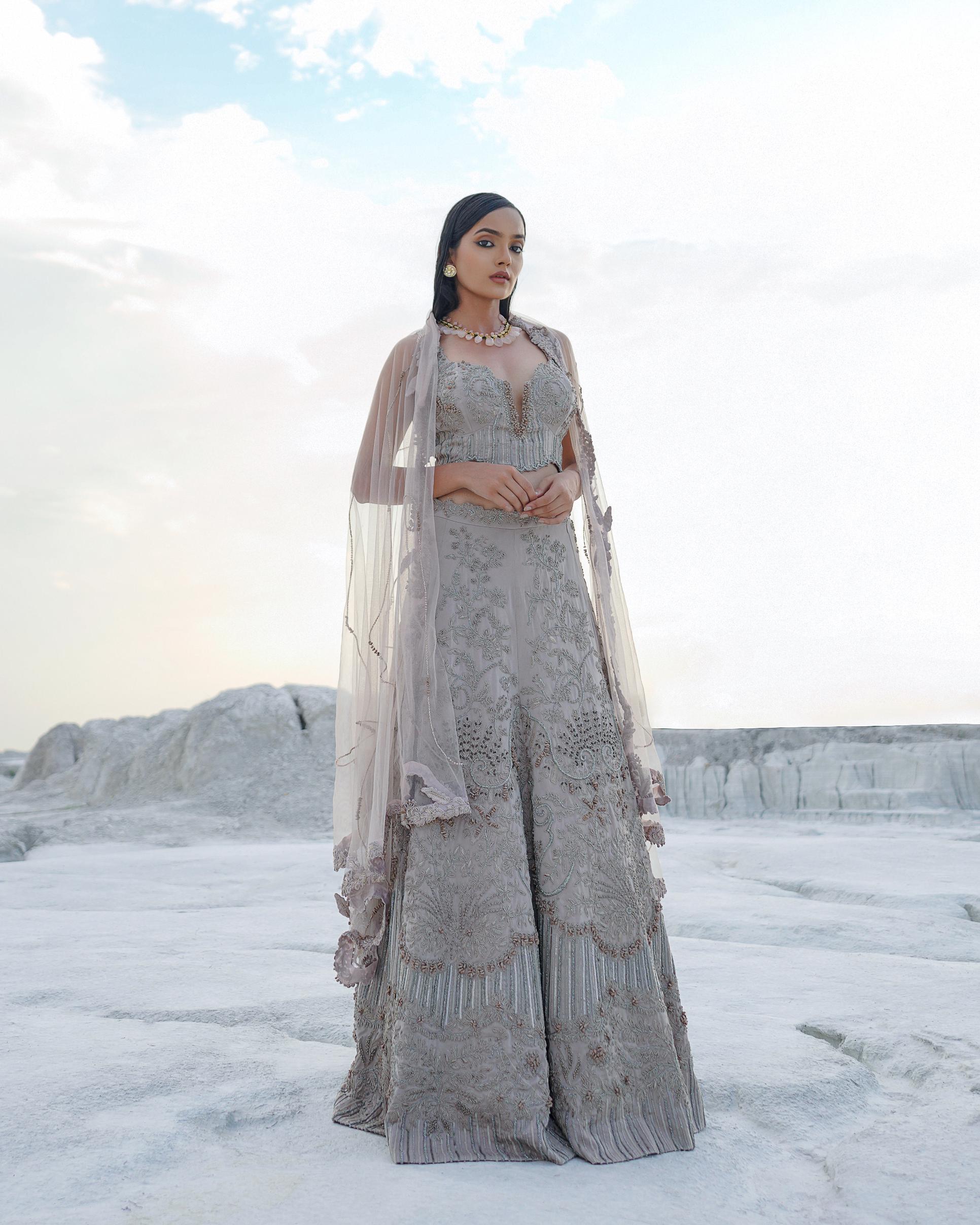 Slate stone lehenga ethnowave