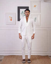 Ribbed white Shirt and pant