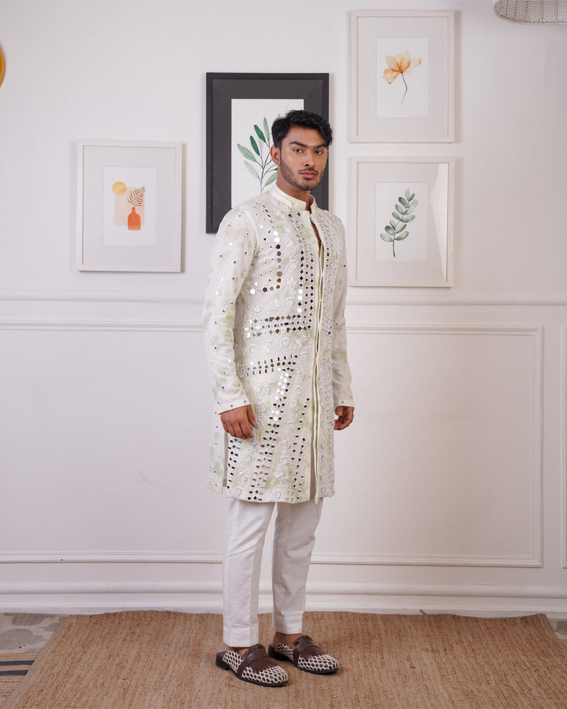 TYE AND DYE MIRROR WORK KURTA