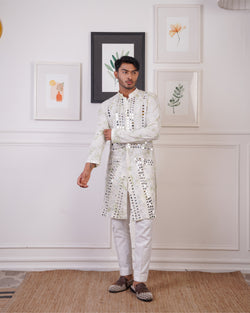 TYE AND DYE MIRROR WORK KURTA