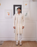 CROCHET KURTA EMBELLISHED WITH MIRROR WORK