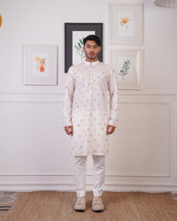 KURTA IN MESH EMBELLISHED WITH ZARDOSI MOTIFS