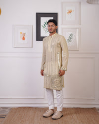 MINT KURTA EMBELLISHED WITH MIRROR WORK