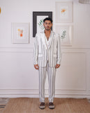 PANELLED STIPE SUIT