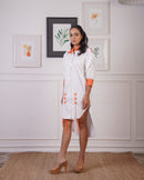 Laced ribbit shirt dress with crochet cut back