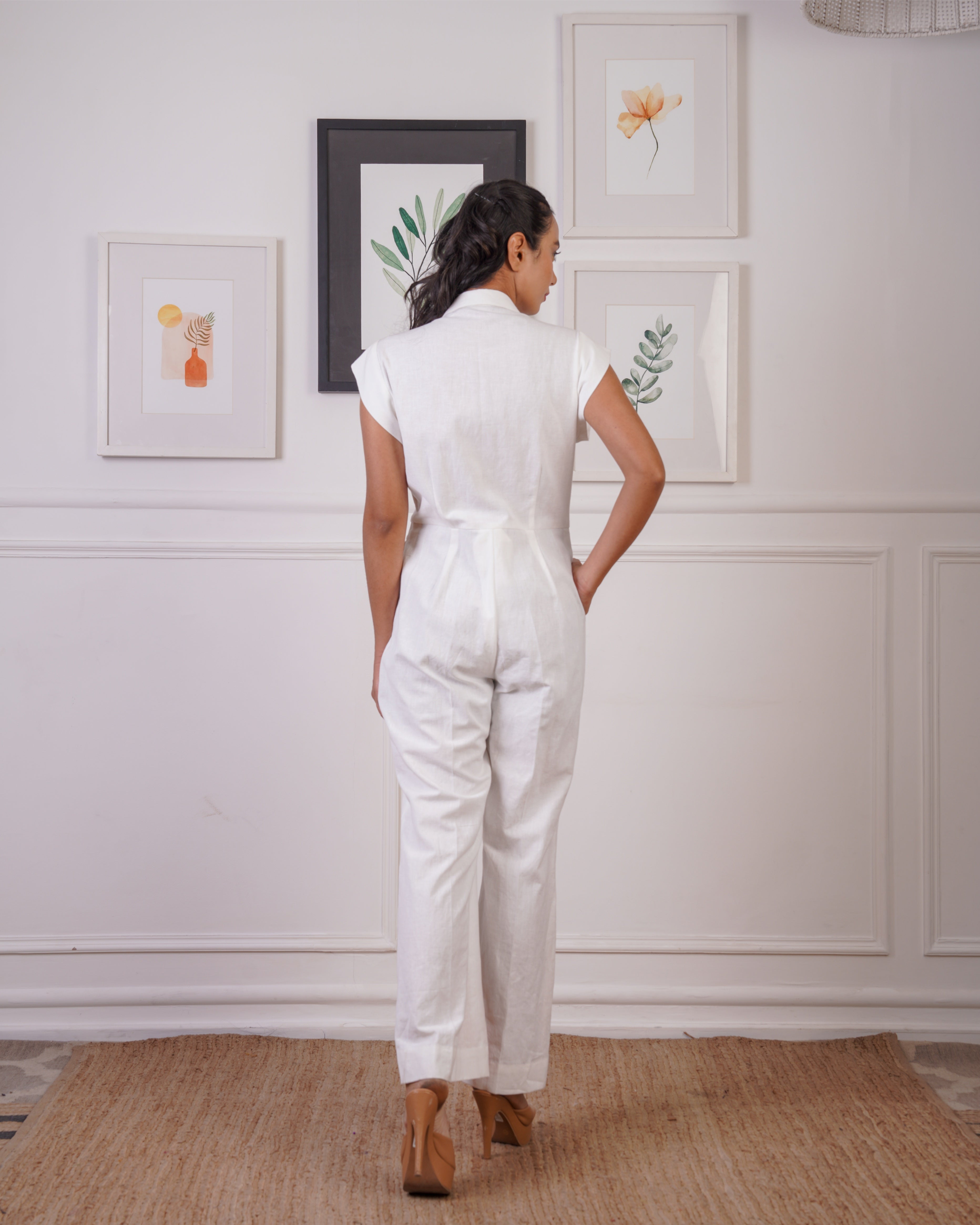 Blazer Style linen JUMP SUIT