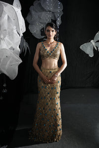 Gold alaya lehanga set