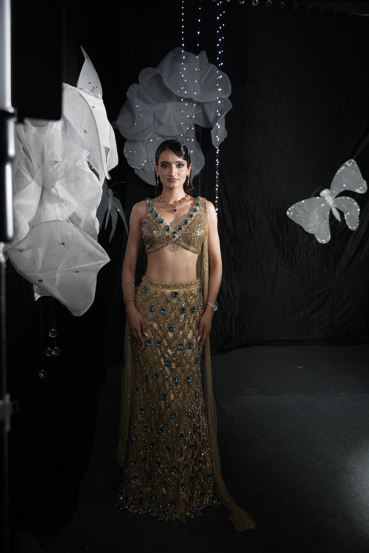Gold alaya lehanga set